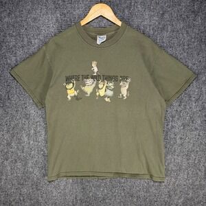 M&O Knits Where The Wild Things Are Graphic T-Shirt Mens Large Olive Green Tee